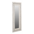 Ayla Mirror in Distressed White Finished Traditional Handcarved Solid Wood