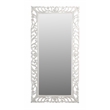 Margo Mirror in Distressed White Finished Traditional Handcarved Solid Wood