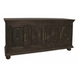 Athena 4-Door Sideboard in Antique Black with Traditional Carving on Solid Wood