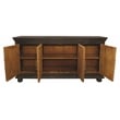 Athena 4-Door Sideboard in Antique Black with Traditional Carving on Solid Wood