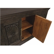 Athena 4-Door Sideboard in Antique Black with Traditional Carving on Solid Wood