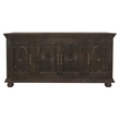 Athena 4-Door Sideboard in Antique Black with Traditional Carving on Solid Wood