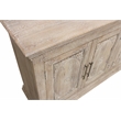 Athena 6-Door Sideboard in Distressed White Traditional Carving on Solid Wood
