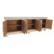 Athena 6-Door Sideboard in Distressed White Traditional Carving on Solid Wood