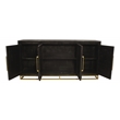 Juno 4-Door Sideboard in Antique Black with Traditional Carving on Solid Wood