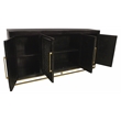 Juno 4-Door Sideboard in Antique Black with Traditional Carving on Solid Wood