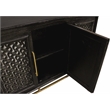 Juno 4-Door Sideboard in Antique Black with Traditional Carving on Solid Wood