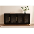 Juno 4-Door Sideboard in Antique Black with Traditional Carving on Solid Wood