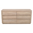 Argyle 6-Drawer Dresser in Modern Light Ash Ivory Finish on Reclaimed Solid Wood