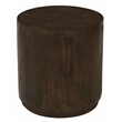 Flagstaff Round Side Table in Modern Barista Brown Finish on Solid Wood