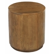 Flagstaff Round Side Table in Modern Spice Tan Finish on Solid Wood