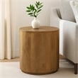 Flagstaff Round Side Table in Modern Spice Tan Finish on Solid Wood