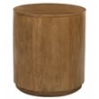 Flagstaff Round Side Table in Modern Spice Tan Finish on Solid Wood