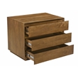 Flagstaff 3-Drawer Nightstand in Modern Spice Tan Finish on Solid Wood
