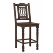 Bliss Counter Chair 2-Piece Set in Traditional Barista Brown on Solid Wood