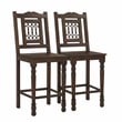 Bliss Bar Chair 2-Piece Set in Traditional Barista Brown on Solid Wood