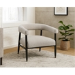 Quinn Arm Chair in Silver Boucle Fabric with Mid-century Space Black Wood Frame