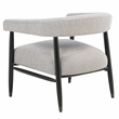 Quinn Arm Chair in Silver Boucle Fabric with Mid-century Space Black Wood Frame