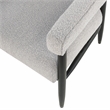Quinn Arm Chair in Silver Boucle Fabric with Mid-century Space Black Wood Frame