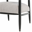 Quinn Arm Chair in Silver Boucle Fabric with Mid-century Space Black Wood Frame