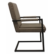 Wendy Arm Chair in Modern Gray Leather 2-Piece Set with Iron Base