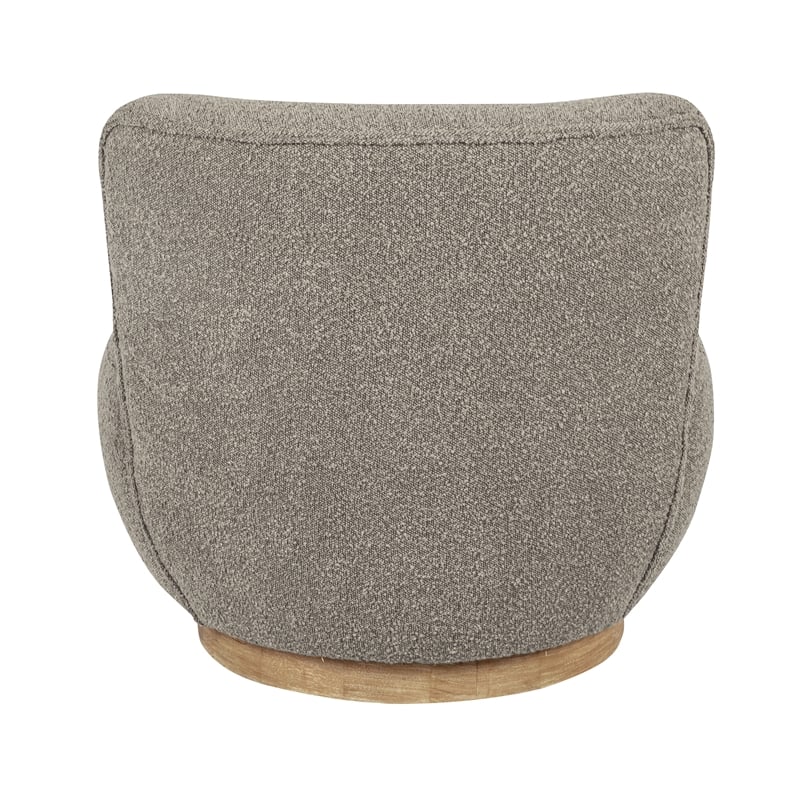 Maya Occasional Swivel Chair 2-Piece Set in Modern Silver Boucle Fabric