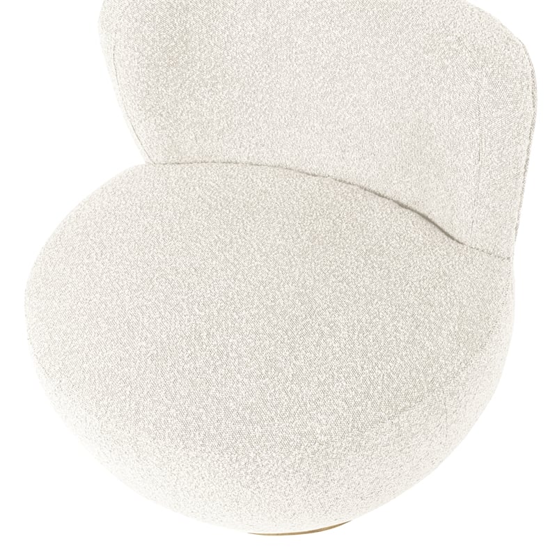 Maya Occasional Swivel Chair 2-Piece Set in Modern Ivory Boucle Fabric