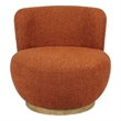 Maya Occasional Swivel Chair 2-Piece Set in Modern Rust Boucle Fabric