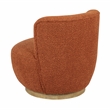 Maya Occasional Swivel Chair 2-Piece Set in Modern Rust Boucle Fabric