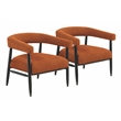 Quinn Arm Chair 2-Piece Set in Mid-Century Rust Boucle Fabric