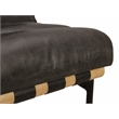 Layla Bar Height Stool in Modern Antique Black Authentic Leather on Metal Frame