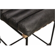 Layla Bar Height Stool in Modern Antique Black Authentic Leather on Metal Frame