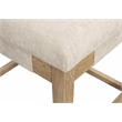 Clara Counter Height Stool in Contemporary Beige Linen Fabric on Solid Wood