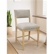 Clara Counter Height Stool in Contemporary Slate Gray Linen Fabric on Solid Wood