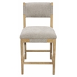 Clara Counter Height Stool in Contemporary Slate Gray Linen Fabric on Solid Wood
