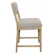 Clara Counter Height Stool in Contemporary Slate Gray Linen Fabric on Solid Wood