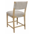 Clara Counter Height Stool in Contemporary Slate Gray Linen Fabric on Solid Wood