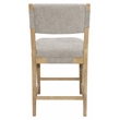Clara Counter Height Stool in Contemporary Slate Gray Linen Fabric on Solid Wood