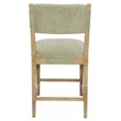 Clara Counter Height Stool in Contemporary Leaf Green Linen Fabric on Solid Wood