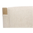 Clara Bar Height Stool in Contemporary Beige Linen Fabric on Solid Wood
