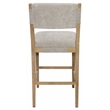 Clara Bar Height Stool in Contemporary Slate Gray Linen Fabric on Solid Wood
