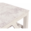 Bellamy White Marble Cocktail Table in Farmhouse Sur Tone on Solid Wood Base
