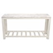 Bellamy White Marble Console Table in Farmhouse Sur Tone on Solid Wood Base