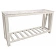Bellamy White Marble Console Table in Farmhouse Sur Tone on Solid Wood Base