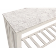 Bellamy White Marble Console Table in Farmhouse Sur Tone on Solid Wood Base