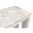 Bellamy White Marble Console Table in Farmhouse Sur Tone on Solid Wood Base