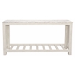 Bellamy White Marble Console Table in Farmhouse Sur Tone on Solid Wood Base