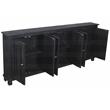 Jenna 6-Door Sideboard in Farmhouse Charcoal Gray Finish on Solid Wood
