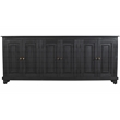 Jenna 6-Door Sideboard in Farmhouse Charcoal Gray Finish on Solid Wood