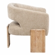 Tess Accent Chair 2-Piece Set in Modern Beige Ribbed Linen on Solid Wood